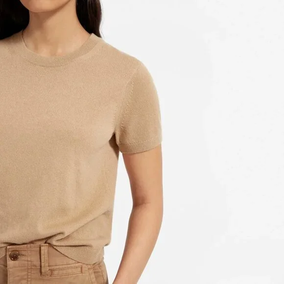 NEW Everlane Cashmere Tee Camel Size L! RARE! - Picture 3 of 9